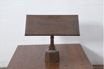 和製アンティーク　高級指物工芸品　使い勝手の良い凝った作り込みの組み立て式見台(譜面立、書見台、ミュージックスタンド、ブックレスト、メニュー立て、レシピ台)(R-082160)