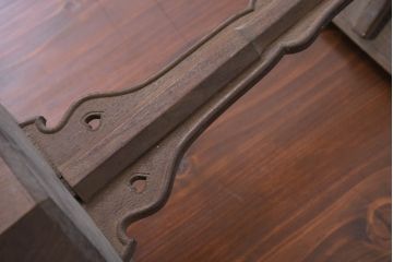 和製アンティーク　高級指物工芸品　使い勝手の良い凝った作り込みの組み立て式見台(譜面立、書見台、ミュージックスタンド、ブックレスト、メニュー立て、レシピ台)(R-082160)