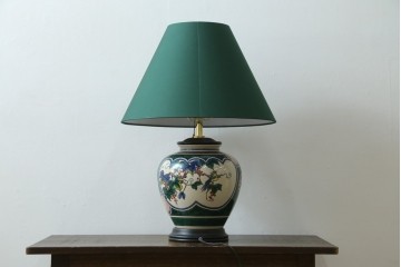 中古　高級品!!　高島屋デパート購入　九谷焼　鮮やかな色使いの花鳥図が美しいテーブルスタンド　定価約8万円　(R-082162)