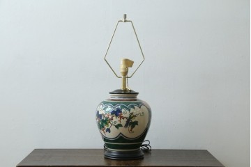 中古　高級品!!　高島屋デパート購入　九谷焼　鮮やかな色使いの花鳥図が美しいテーブルスタンド　定価約8万円　(R-082162)