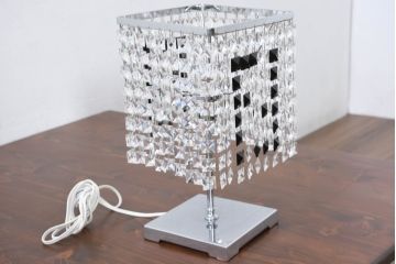 中古　美品　イタリア　FENDI CASA(フェンディ カーサ)　クリスタル　空間のアクセントになるラグジュアリーなテーブルスタンド(テーブルランプ、卓上照明、テーブルライト、デスクスタンド、スタンドライト、間接照明)(定価約40万円)(R-082164)
