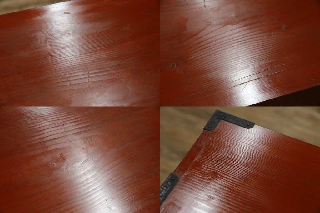 和製アンティーク　上手物!!　前面漆溜め塗り　内部桐(キリ)材　作りの良い金具の関西衣装箪笥　(R-082170)