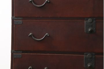和製アンティーク　明治大正期　漆溜め塗り　時代を経て深みを増した味わいが魅力的な関西衣装箪笥(和たんす、衣装タンス、収納箪笥、整理箪笥、引き出し、時代箪笥)(R-082172)