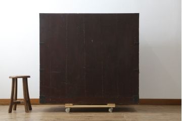 和製アンティーク　上手物!!　大振り!!　総桐(キリ)材　シックで重量感ある佇まいが魅力の総桐関西衣装箪笥(和たんす、衣装タンス、収納箪笥、整理箪笥、引き出し、時代箪笥)(R-082173)