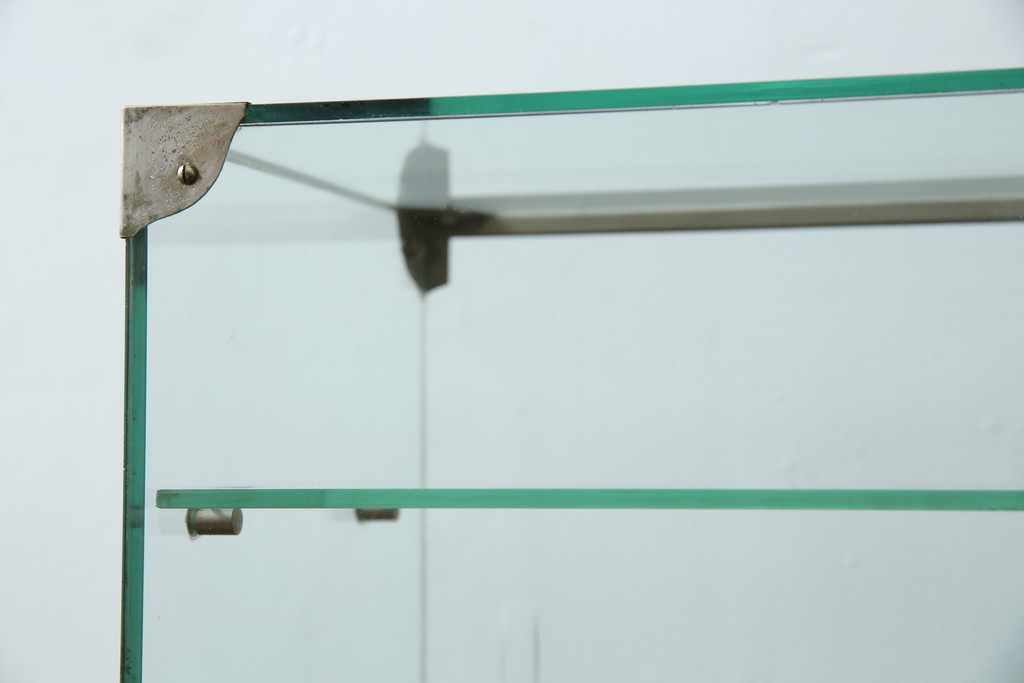 和製アンティーク　シンプルなデザインが取り入れやすい古い商店の卓上ガラスケース　(R-082175)