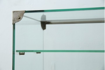 和製アンティーク　シンプルなデザインが取り入れやすい古い商店の卓上ガラスケース　(R-082175)