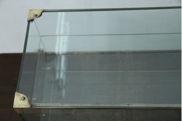 和製アンティーク　シンプルなデザインが取り入れやすい古い商店の卓上ガラスケース　(R-082175)