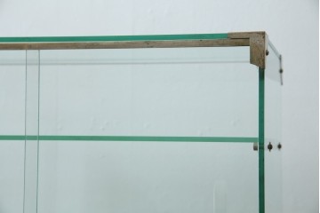 和製アンティーク　シンプルなデザインが取り入れやすい古い商店の卓上ガラスケース　(R-082175)