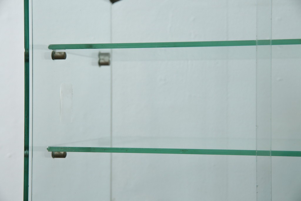 和製アンティーク　シンプルなデザインが取り入れやすい古い商店の卓上ガラスケース　(R-082175)