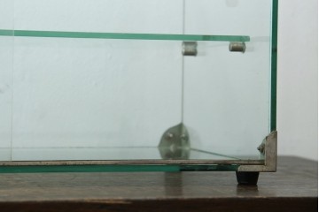 和製アンティーク　シンプルなデザインが取り入れやすい古い商店の卓上ガラスケース　(R-082175)