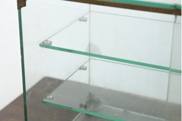 和製アンティーク　シンプルなデザインが取り入れやすい古い商店の卓上ガラスケース(Gケース、ショーケース、ディスプレイケース、コレクションケース、飾り棚、陳列棚、店舗什器)(R-082175)