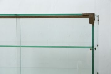 和製アンティーク　シンプルなデザインが取り入れやすい古い商店の卓上ガラスケース(Gケース、ショーケース、ディスプレイケース、コレクションケース、飾り棚、陳列棚、店舗什器)(R-082175)
