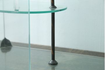 和製アンティーク　変わりデザインが珍しい古い商店の卓上ガラスケース(Gケース、ショーケース、ディスプレイケース、コレクションケース、飾り棚、陳列棚、店舗什器)(R-082176)