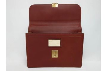 アメリカ製　Schlesinger(シュレジンジャー)　上品な佇まいの革製のダイヤルロック付きビジネスバッグ　(R-082189)