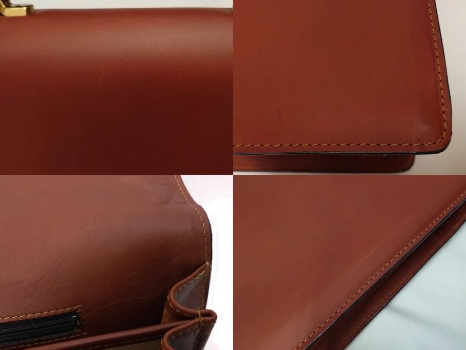 アメリカ製　Schlesinger(シュレジンジャー)　上品な佇まいの革製のダイヤルロック付きビジネスバッグ　(R-082189)