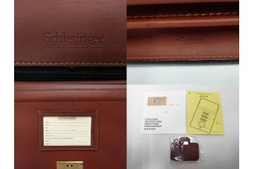 アメリカ製　Schlesinger(シュレジンジャー)　上品な佇まいの革製のダイヤルロック付きビジネスバッグ　(R-082189)