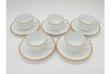 ノリタケ　NORITAKE　ゴールドライン　東海銀行 創立30周年記念　気品高き食卓を演出するディナーセット(金彩、プレート、ボウル、小皿、深皿、中皿、大皿、深鉢、C&S、カップ、ソーサー、チャイナ、洋食器、箱付)(R-082193)