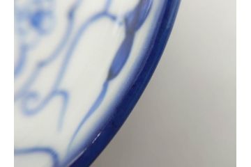 江戸〜明治期　古伊万里　染付　なずな文　約11cm　3.5寸　流れるような花の絵付けが可愛らしい小皿5枚セット(和皿、和食器、裏印、三寸五分)(R-082194)