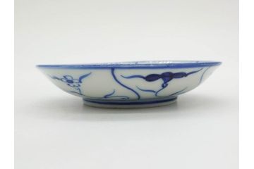 江戸〜明治期　古伊万里　染付　なずな文　約11cm　3.5寸　流れるような花の絵付けが可愛らしい小皿5枚セット(和皿、和食器、裏印、三寸五分)(R-082194)