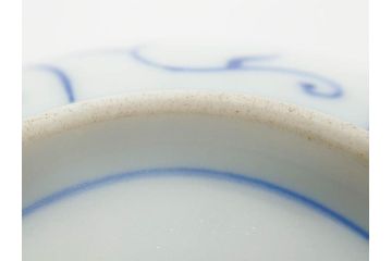 江戸〜明治期　古伊万里　染付　なずな文　約11cm　3.5寸　流れるような花の絵付けが可愛らしい小皿5枚セット(和皿、和食器、裏印、三寸五分)(R-082194)