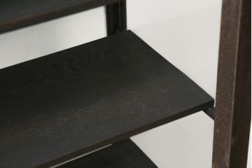 和製アンティーク　大正ロマン　天飾り付き　おしゃれなディスプレイが叶うタバコ屋さんの薄型ガラスケース(ショーケース、Gケース、陳列棚、飾り棚、コレクションケース、キャビネット、たばこ、煙草、店舗什器)(R-082196)