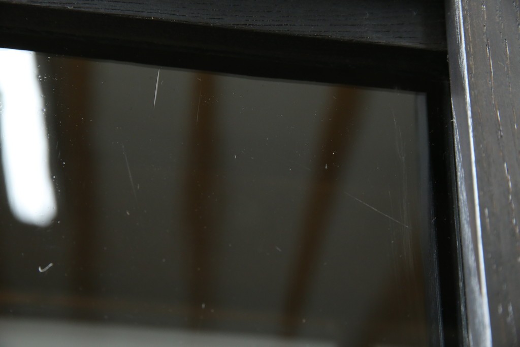 和製アンティーク　大正ロマン　天飾り付き　おしゃれなディスプレイが叶うタバコ屋さんの薄型ガラスケース　(R-082196)