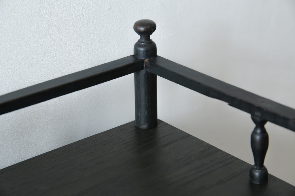 和製アンティーク　大正ロマン　天飾り付き　おしゃれなディスプレイが叶うタバコ屋さんの薄型ガラスケース　(R-082196)