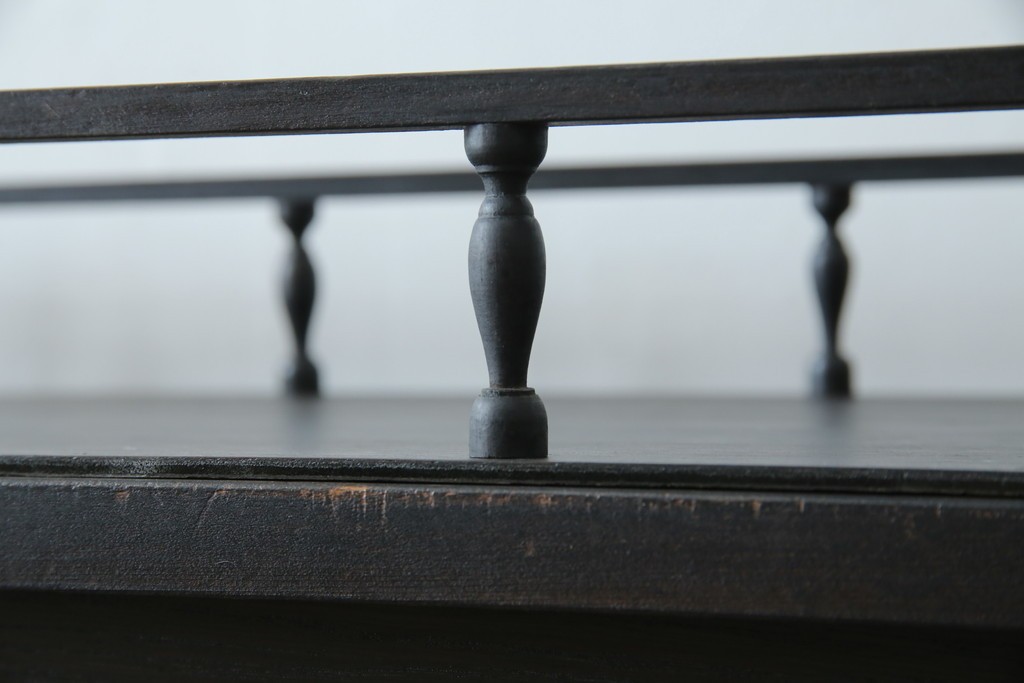 和製アンティーク　大正ロマン　天飾り付き　おしゃれなディスプレイが叶うタバコ屋さんの薄型ガラスケース　(R-082196)