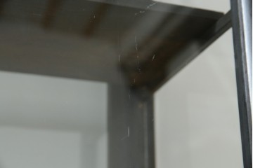 和製アンティーク　大正ロマン　天飾り付き　おしゃれなディスプレイが叶うタバコ屋さんの薄型ガラスケース　(R-082196)