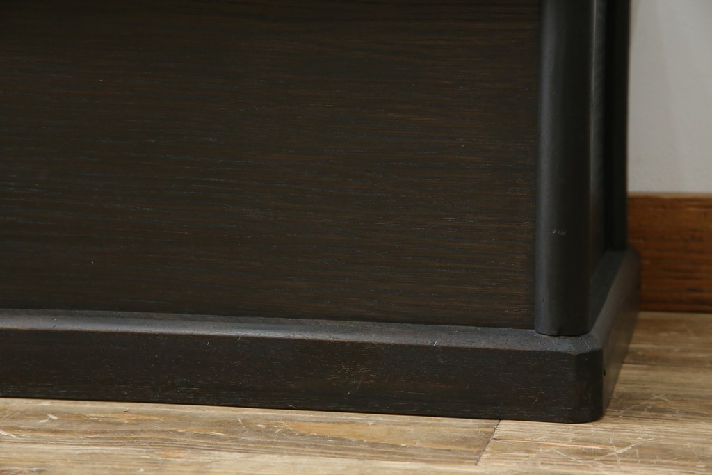 和製アンティーク　大正ロマン　天飾り付き　おしゃれなディスプレイが叶うタバコ屋さんの薄型ガラスケース　(R-082196)