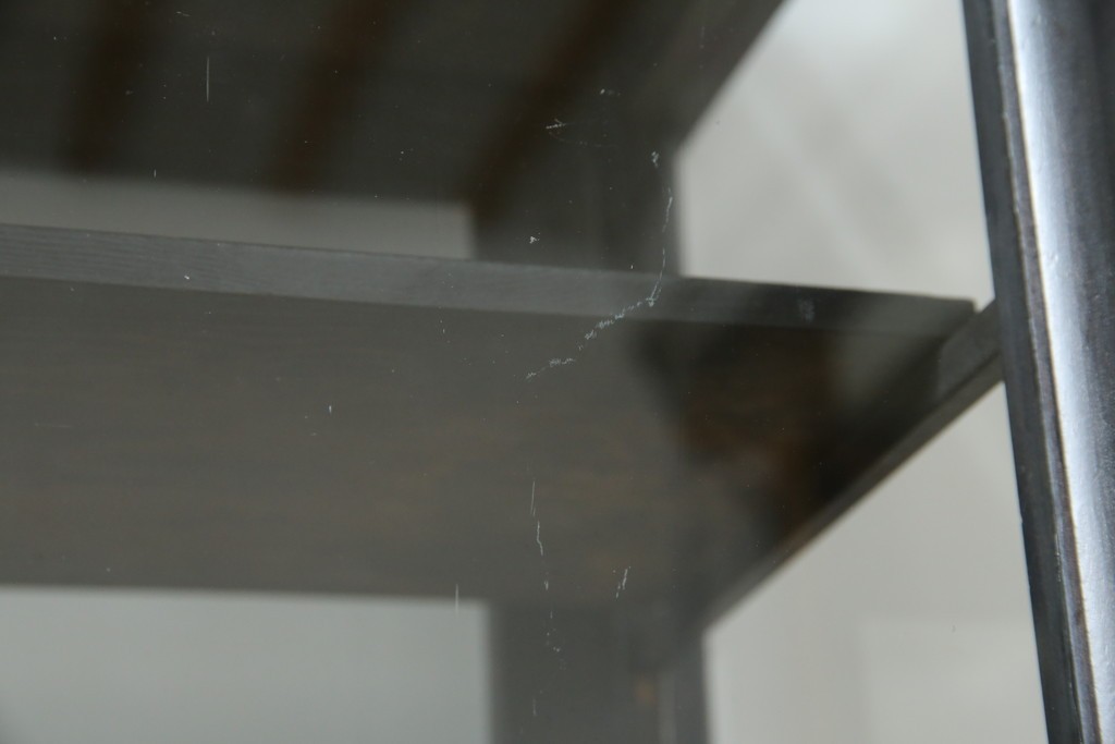 和製アンティーク　大正ロマン　天飾り付き　おしゃれなディスプレイが叶うタバコ屋さんの薄型ガラスケース　(R-082196)