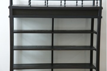 和製アンティーク　大正ロマン　天飾り付き　おしゃれなディスプレイが叶うタバコ屋さんの薄型ガラスケース　(R-082196)