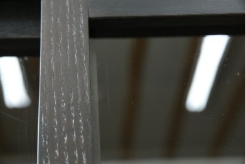 和製アンティーク　大正ロマン　天飾り付き　おしゃれなディスプレイが叶うタバコ屋さんの薄型ガラスケース　(R-082196)