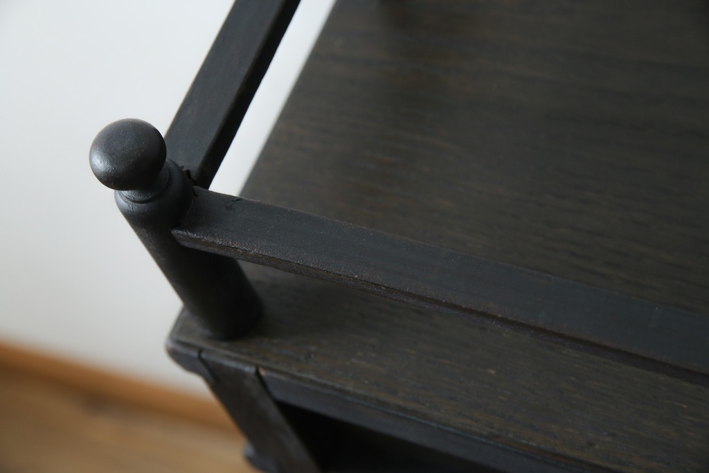 和製アンティーク　大正ロマン　天飾り付き　おしゃれなディスプレイが叶うタバコ屋さんの薄型ガラスケース　(R-082196)