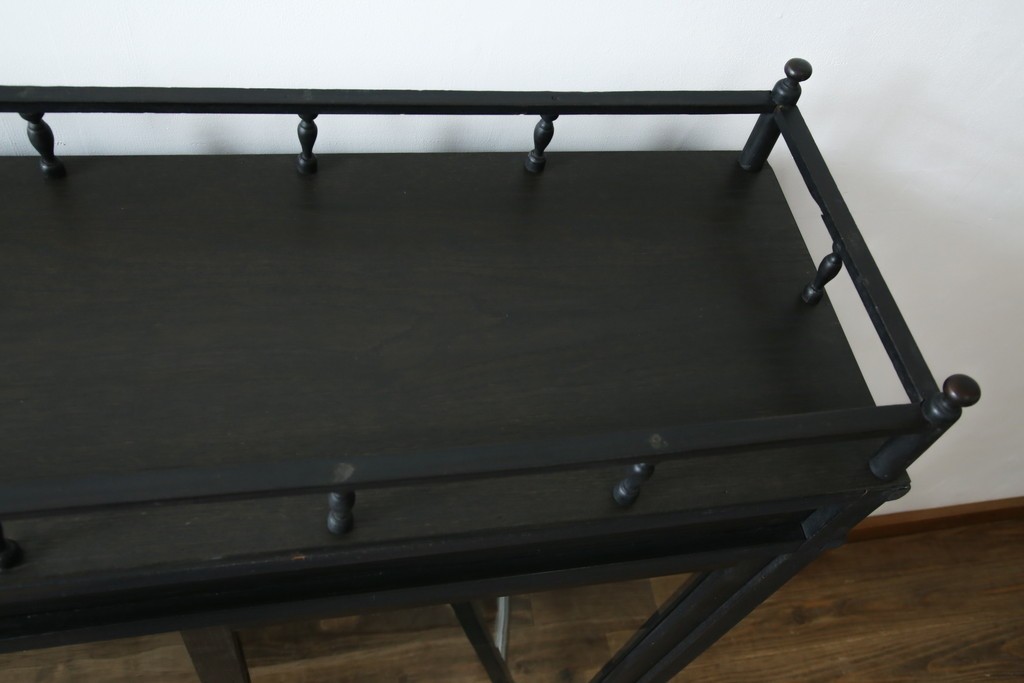 和製アンティーク　大正ロマン　天飾り付き　おしゃれなディスプレイが叶うタバコ屋さんの薄型ガラスケース　(R-082196)