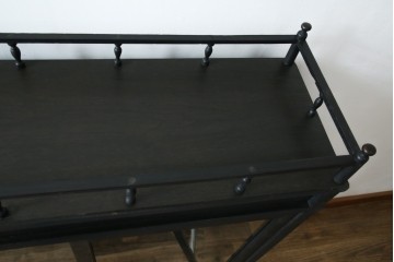 和製アンティーク　大正ロマン　天飾り付き　おしゃれなディスプレイが叶うタバコ屋さんの薄型ガラスケース　(R-082196)