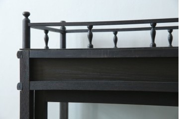 和製アンティーク　大正ロマン　天飾り付き　おしゃれなディスプレイが叶うタバコ屋さんの薄型ガラスケース　(R-082196)