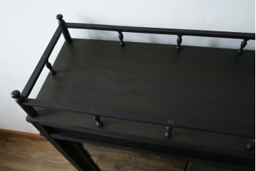 和製アンティーク　大正ロマン　天飾り付き　おしゃれなディスプレイが叶うタバコ屋さんの薄型ガラスケース　(R-082196)