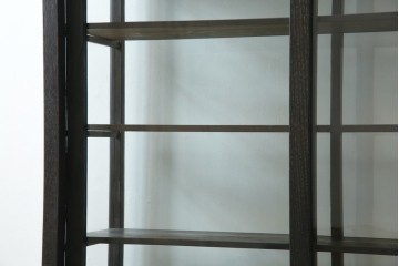 和製アンティーク　大正ロマン　天飾り付き　おしゃれなディスプレイが叶うタバコ屋さんの薄型ガラスケース　(R-082196)