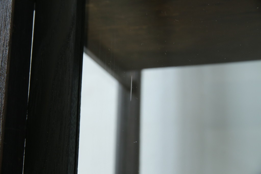 和製アンティーク　大正ロマン　天飾り付き　おしゃれなディスプレイが叶うタバコ屋さんの薄型ガラスケース　(R-082196)