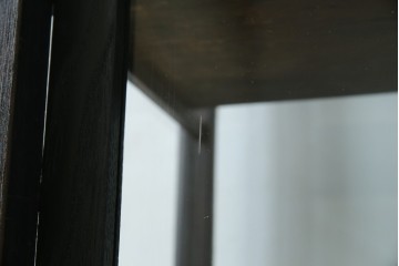 和製アンティーク　大正ロマン　天飾り付き　おしゃれなディスプレイが叶うタバコ屋さんの薄型ガラスケース　(R-082196)