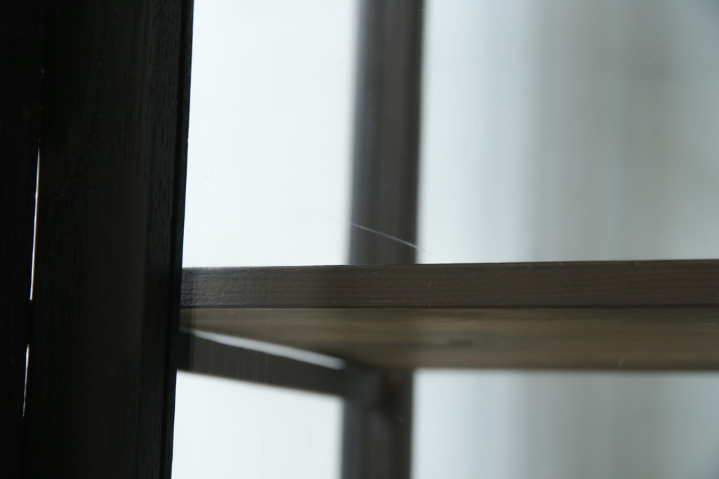 和製アンティーク　大正ロマン　天飾り付き　おしゃれなディスプレイが叶うタバコ屋さんの薄型ガラスケース　(R-082196)