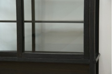 和製アンティーク　大正ロマン　天飾り付き　おしゃれなディスプレイが叶うタバコ屋さんの薄型ガラスケース　(R-082196)