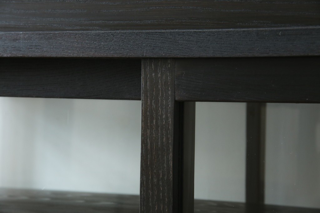 和製アンティーク　大正ロマン　天飾り付き　おしゃれなディスプレイが叶うタバコ屋さんの薄型ガラスケース　(R-082196)