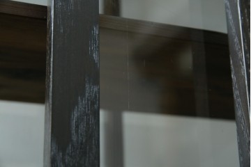 和製アンティーク　大正ロマン　天飾り付き　おしゃれなディスプレイが叶うタバコ屋さんの薄型ガラスケース　(R-082196)