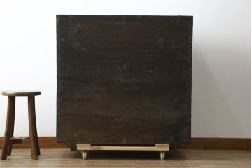 和製アンティーク　松材　重厚感のある金具が目を惹くバンダチ(バンダジ、半閉櫃、李朝箪笥、時代箪笥、収納箪笥、サイドボード)(R-082197)