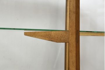 和製アンティーク　レトロな雰囲気を醸し出す木枠のガラスケース(Gケース、ショーケース、ディスプレイケース、コレクションケース、サイドキャビネット、飾り棚、陳列棚、店舗什器)(R-082198)