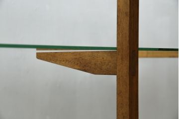 和製アンティーク　レトロな雰囲気を醸し出す木枠のガラスケース(Gケース、ショーケース、ディスプレイケース、コレクションケース、サイドキャビネット、飾り棚、陳列棚、店舗什器)(R-082198)