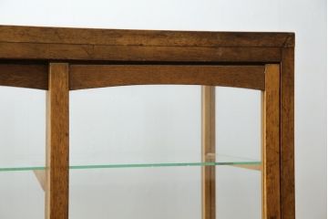 和製アンティーク　レトロな雰囲気を醸し出す木枠のガラスケース(Gケース、ショーケース、ディスプレイケース、コレクションケース、サイドキャビネット、飾り棚、陳列棚、店舗什器)(R-082198)