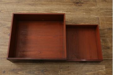 和製アンティーク　美品　上手物!!　漆溜め塗り　銅金具　茶室で使われていた作りの良い茶箪笥(置き水屋、茶水屋、茶棚、水屋箪笥、収納棚、戸棚)(R-082200)